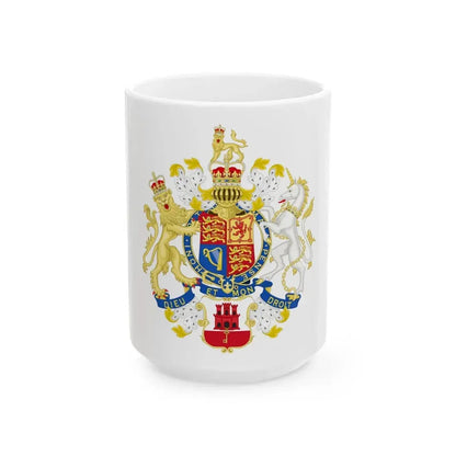 Coat of Arms of the Government of Gibraltar - White Coffee Mug 15oz - Go Mug Yourself
