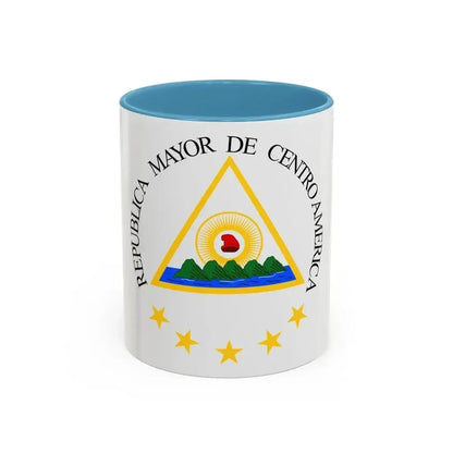 Coat of arms of the Greater Republic of Central America (1898) - Accent Coffee Mug 11oz Light Blue - Go Mug Yourself