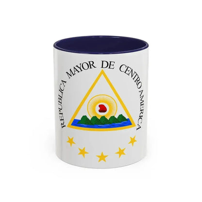 Coat of arms of the Greater Republic of Central America (1898) - Accent Coffee Mug 11oz Navy - Go Mug Yourself