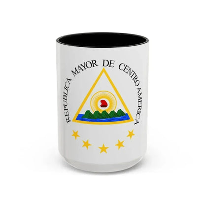 Coat of arms of the Greater Republic of Central America (1898) - Accent Coffee Mug 15oz Black - Go Mug Yourself