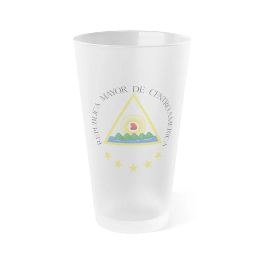 Coat of arms of the Greater Republic of Central America (1898) - Frosted Pint Glass 16oz-16oz-Frosted-Go Mug Yourself