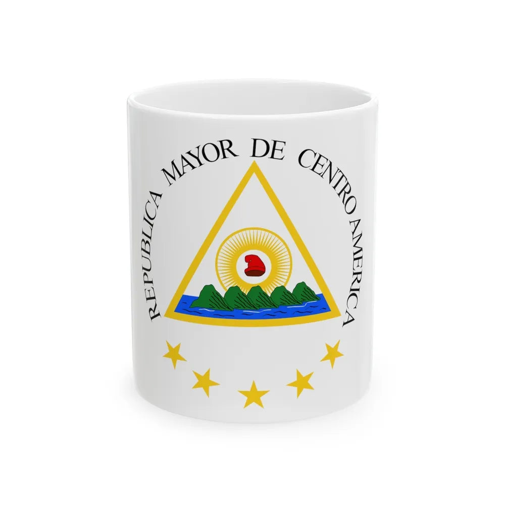 Coat of arms of the Greater Republic of Central America (1898) - White Coffee Mug-11oz-Go Mug Yourself