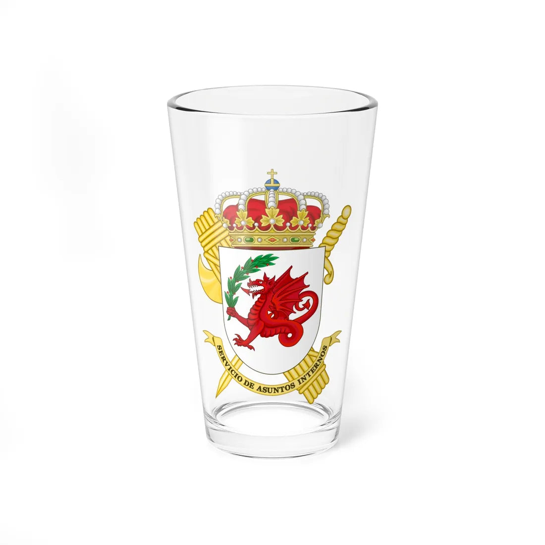 Coat of Arms of the Guardia Civil Internal Affairs (Spain) (Coat of Arms) Pint Glass 16oz 16oz - Go Mug Yourself