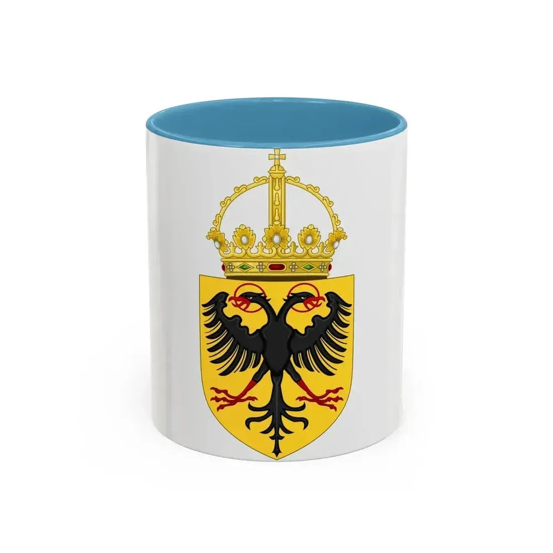 Coat of Arms of the Holy Roman Emperor (1433-1450) - Accent Coffee Mug 11oz Light Blue - Go Mug Yourself