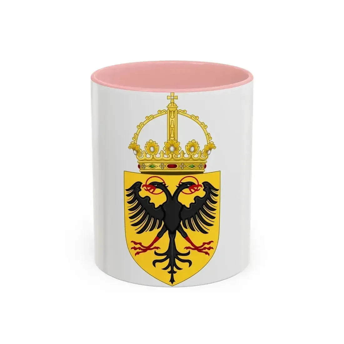 Coat of Arms of the Holy Roman Emperor (1433-1450) - Accent Coffee Mug 11oz Pink - Go Mug Yourself