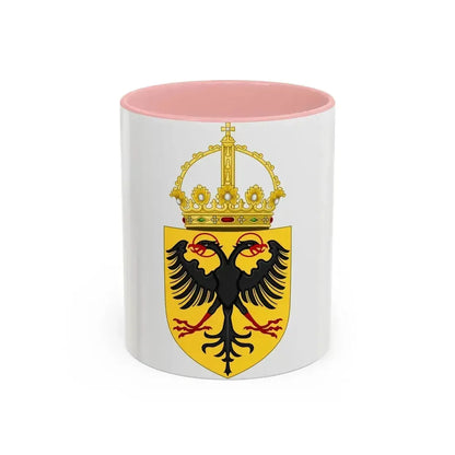 Coat of Arms of the Holy Roman Emperor (1433-1450) - Accent Coffee Mug 11oz Pink - Go Mug Yourself