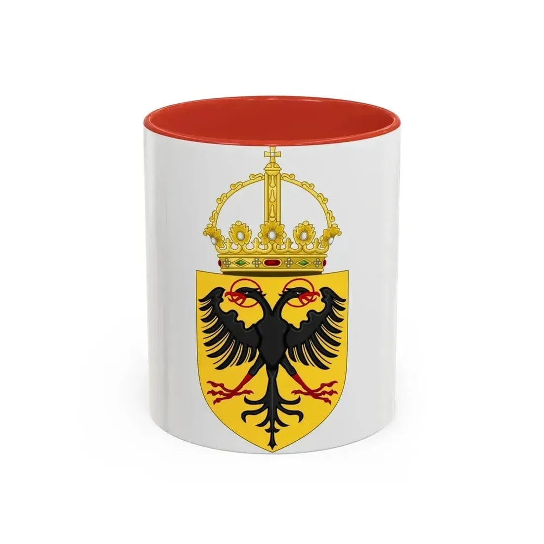 Coat of Arms of the Holy Roman Emperor (1433-1450) - Accent Coffee Mug 11oz Red - Go Mug Yourself