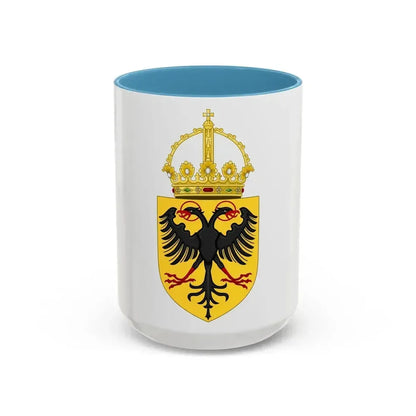 Coat of Arms of the Holy Roman Emperor (1433-1450) - Accent Coffee Mug 15oz Light Blue - Go Mug Yourself