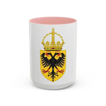 Coat of Arms of the Holy Roman Emperor (1433-1450) - Accent Coffee Mug 15oz Pink - Go Mug Yourself