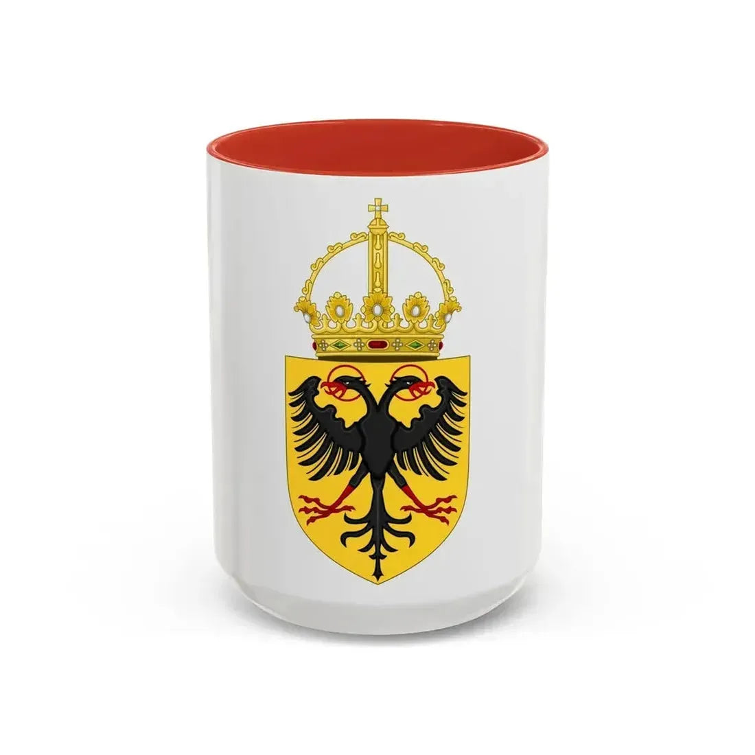 Coat of Arms of the Holy Roman Emperor (1433-1450) - Accent Coffee Mug 15oz Red - Go Mug Yourself