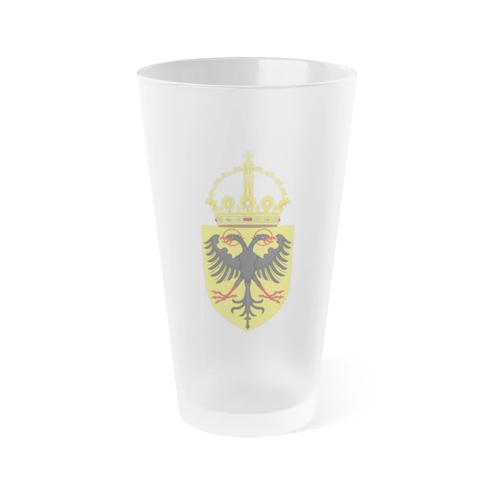 Coat of Arms of the Holy Roman Emperor (1433-1450) - Frosted Pint Glass 16oz-Go Mug Yourself