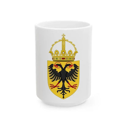 Coat of Arms of the Holy Roman Emperor (1433-1450) - White Coffee Mug 15oz - Go Mug Yourself