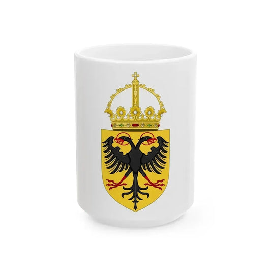 Coat of Arms of the Holy Roman Emperor (1433-1450) - White Coffee Mug 15oz - Go Mug Yourself