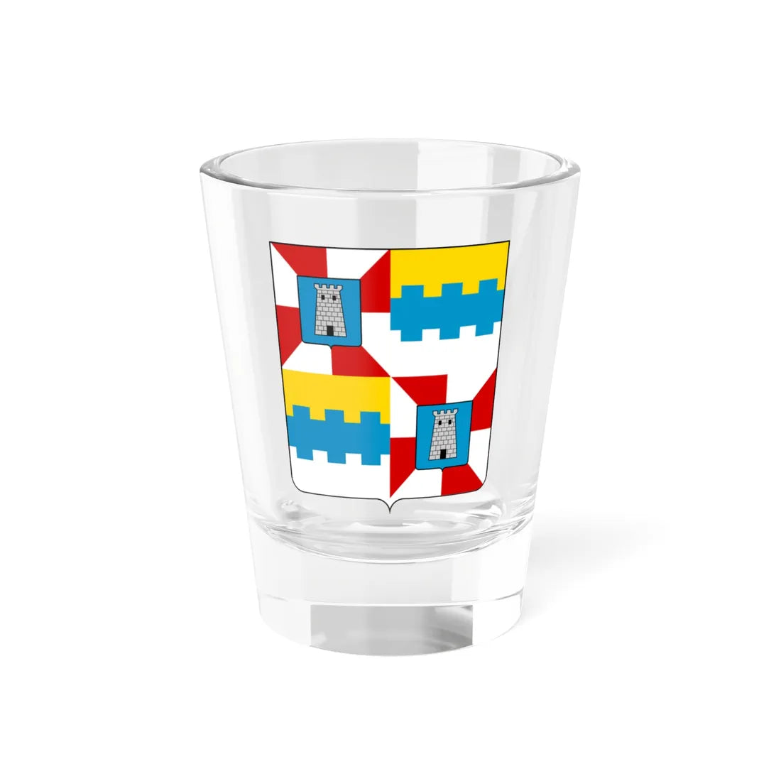 Coat of arms of the House of Cartolari (Italy) (Coat of Arms) Shot Glass 1.5oz 1.5oz - Go Mug Yourself