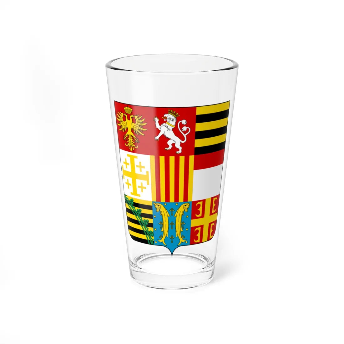 Coat of arms of the House of Gonzaga 1575 - center (Italy) (Coat of Arms) Pint Glass 16oz 16oz - Go Mug Yourself