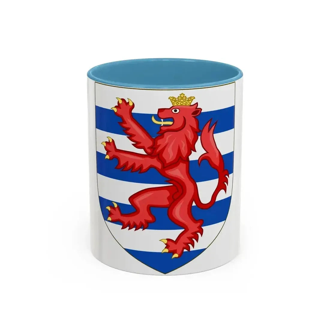 Coat of Arms of the House of Lusignan (Kings of Cyprus) - Accent Coffee Mug 11oz Light Blue - Go Mug Yourself