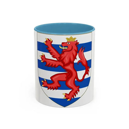 Coat of Arms of the House of Lusignan (Kings of Cyprus) - Accent Coffee Mug 11oz Light Blue - Go Mug Yourself