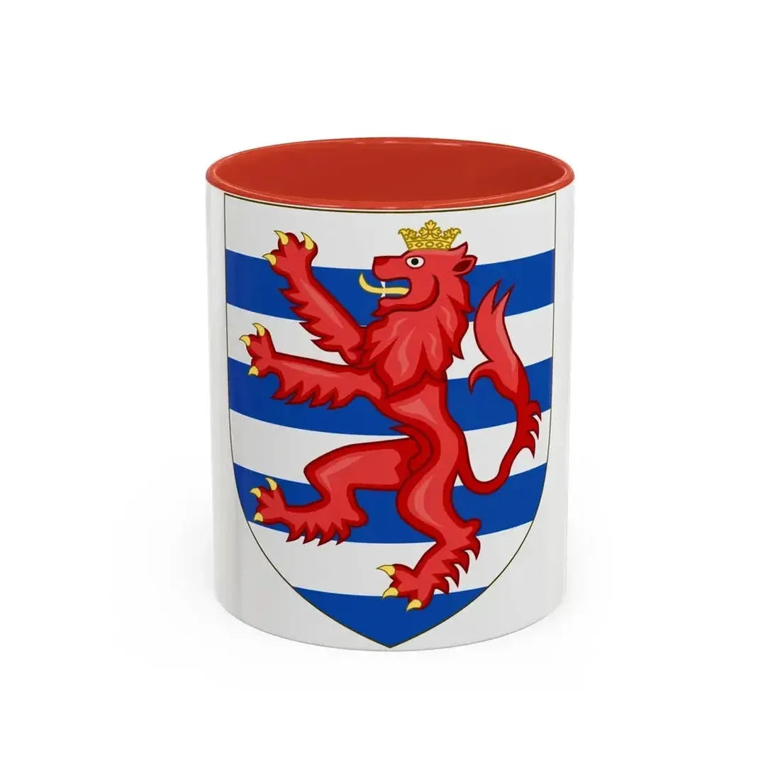 Coat of Arms of the House of Lusignan (Kings of Cyprus) - Accent Coffee Mug 11oz Red - Go Mug Yourself