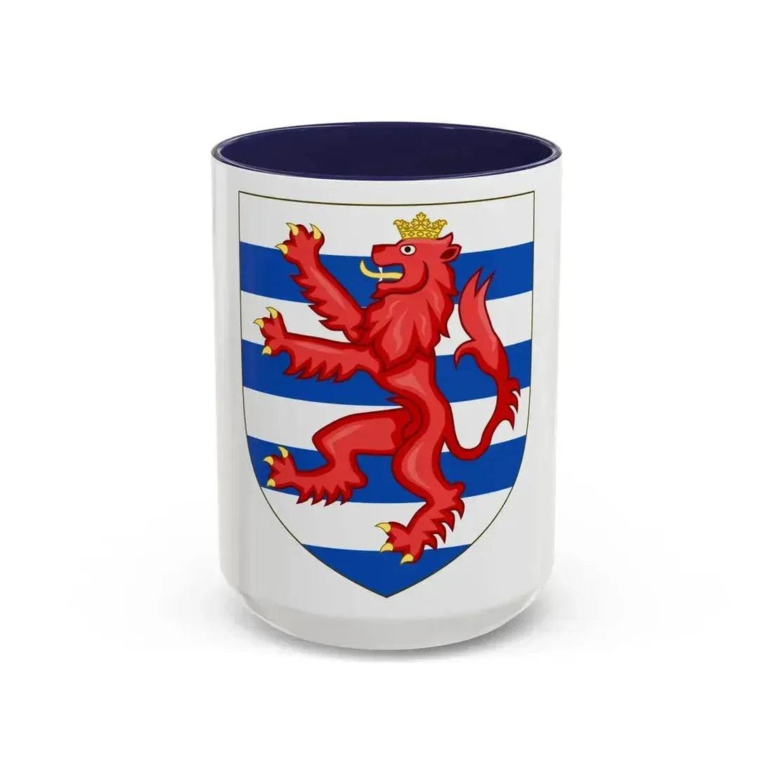 Coat of Arms of the House of Lusignan (Kings of Cyprus) - Accent Coffee Mug 15oz Navy - Go Mug Yourself