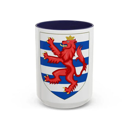 Coat of Arms of the House of Lusignan (Kings of Cyprus) - Accent Coffee Mug 15oz Navy - Go Mug Yourself