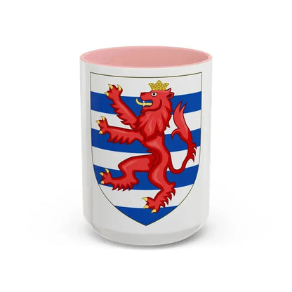 Coat of Arms of the House of Lusignan (Kings of Cyprus) - Accent Coffee Mug 15oz Pink - Go Mug Yourself