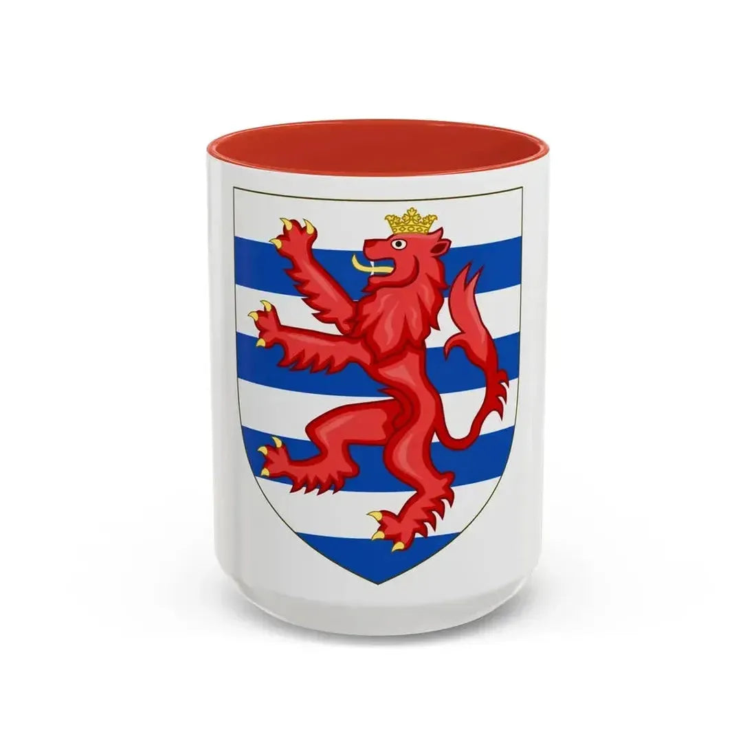Coat of Arms of the House of Lusignan (Kings of Cyprus) - Accent Coffee Mug 15oz Red - Go Mug Yourself