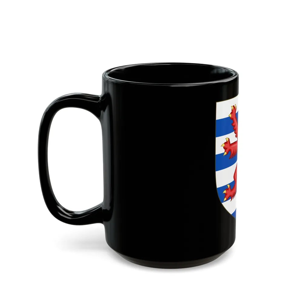 Coat of Arms of the House of Lusignan (Kings of Cyprus) - Black Coffee Mug-Go Mug Yourself