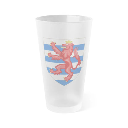 Coat of Arms of the House of Lusignan (Kings of Cyprus) - Frosted Pint Glass 16oz-16oz-Frosted-Go Mug Yourself