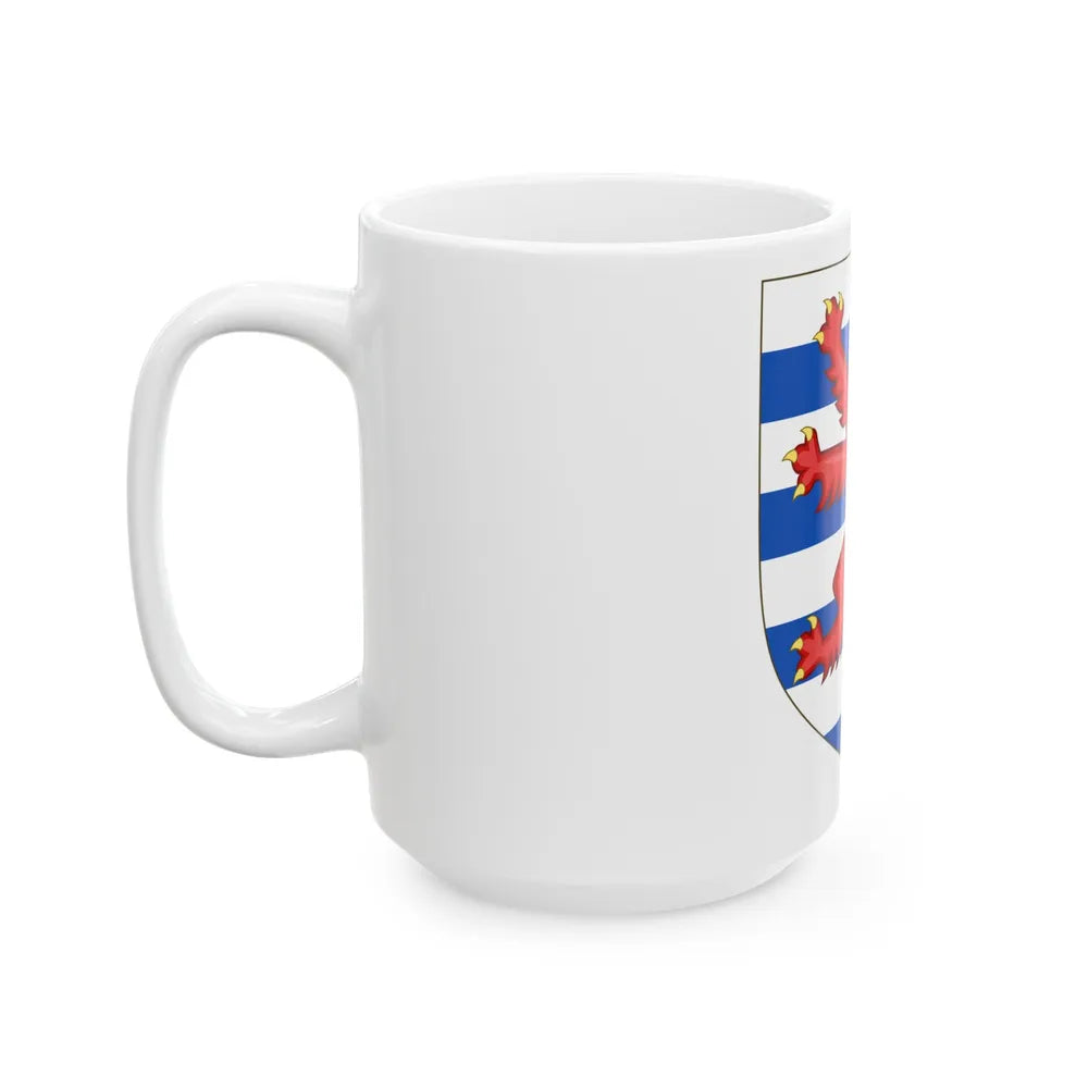 Coat of Arms of the House of Lusignan (Kings of Cyprus) - White Coffee Mug-Go Mug Yourself