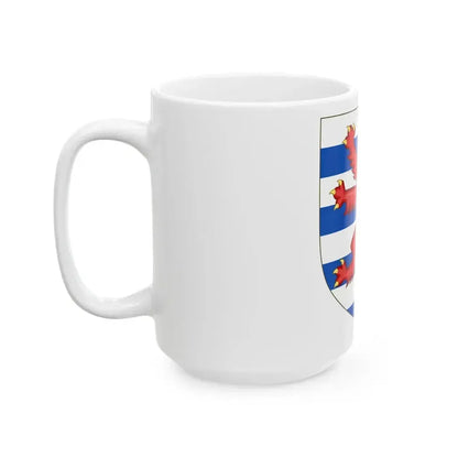 Coat of Arms of the House of Lusignan (Kings of Cyprus) - White Coffee Mug - Go Mug Yourself
