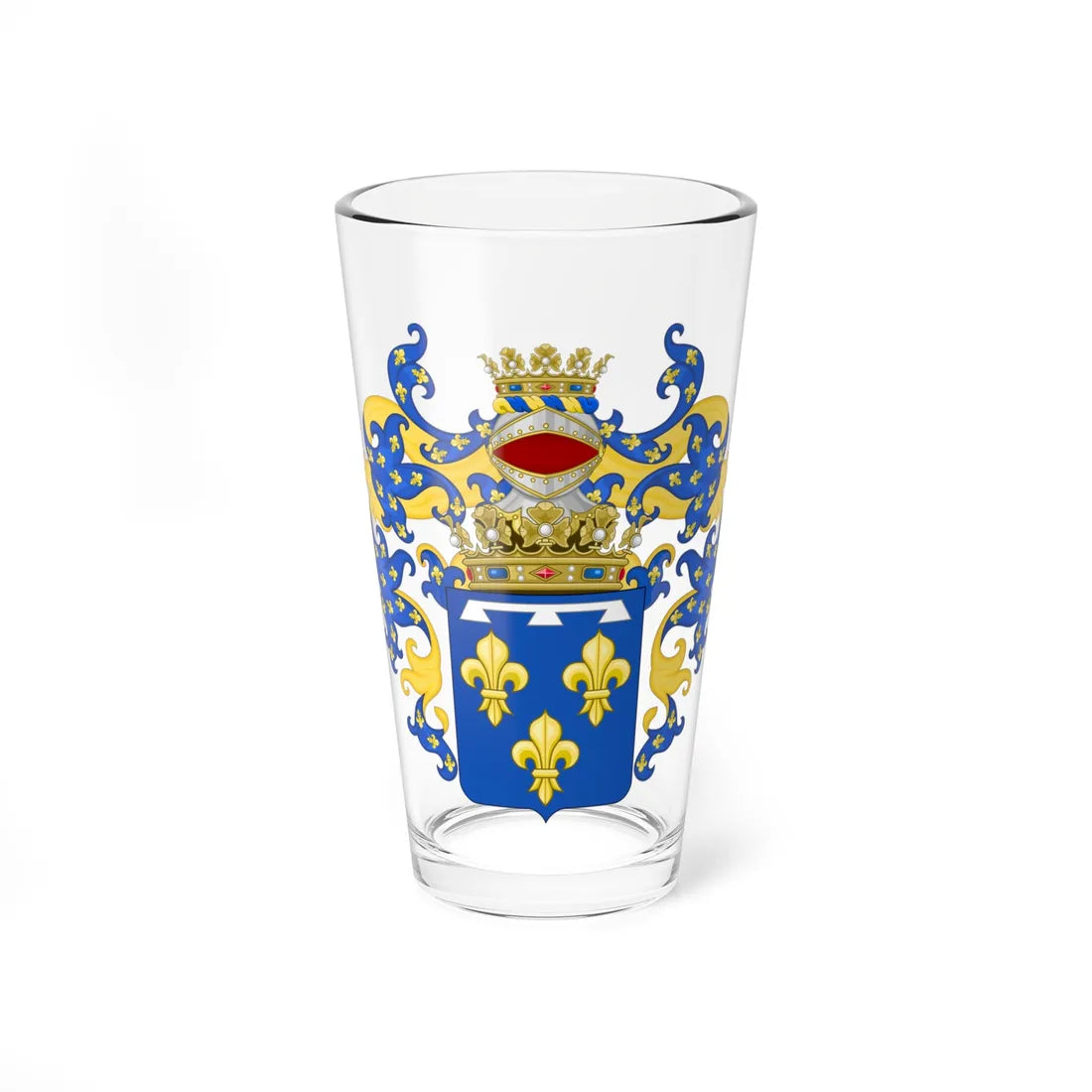 Coat of Arms of the House of Orleans-Galliera Since 1997 (Italy) (Coat of Arms) Pint Glass 16oz 16oz - Go Mug Yourself