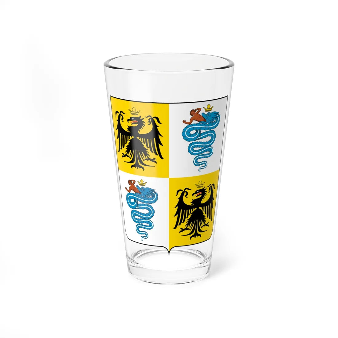 Coat of arms of the House of Sforza (Italy) (Coat of Arms) Pint Glass 16oz 16oz - Go Mug Yourself