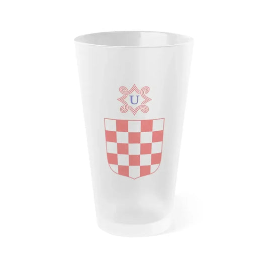 Coat of arms of the Independent State of Croatia - Frosted Pint Glass 16oz 16oz Frosted - Go Mug Yourself