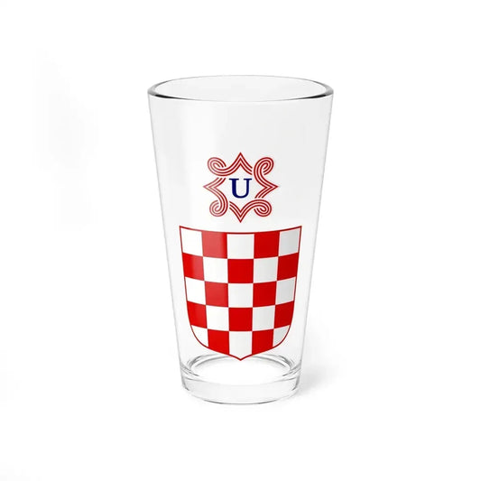 Coat of arms of the Independent State of Croatia - Pint Glass 16oz 16oz - Go Mug Yourself
