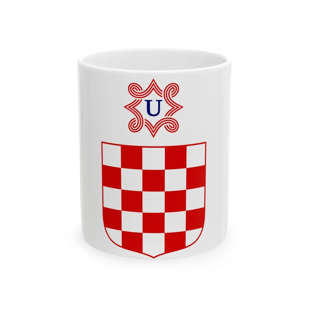 Coat of arms of the Independent State of Croatia - White Coffee Mug-11oz-Go Mug Yourself