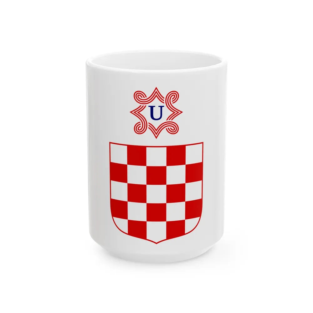 Coat of arms of the Independent State of Croatia - White Coffee Mug-15oz-Go Mug Yourself