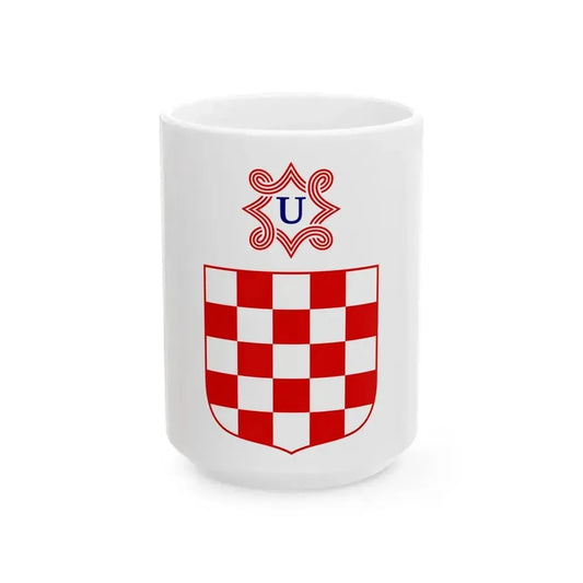 Coat of arms of the Independent State of Croatia - White Coffee Mug 15oz - Go Mug Yourself