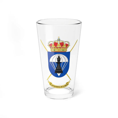 Coat of Arms of the Intelligence Company of the Spanish Army Paratrooper Brigade (Spain) (Coat of Arms) Pint Glass 16oz 16oz - Go Mug Yourself
