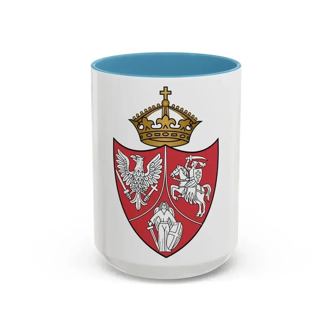 Coat of arms of the January Uprising - Accent Coffee Mug 15oz Light Blue - Go Mug Yourself