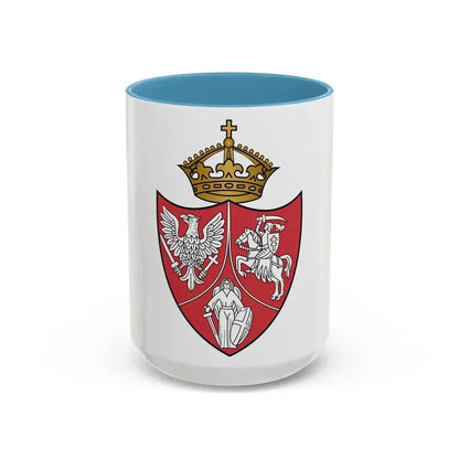 Coat of arms of the January Uprising - Accent Coffee Mug 15oz Light Blue - Go Mug Yourself