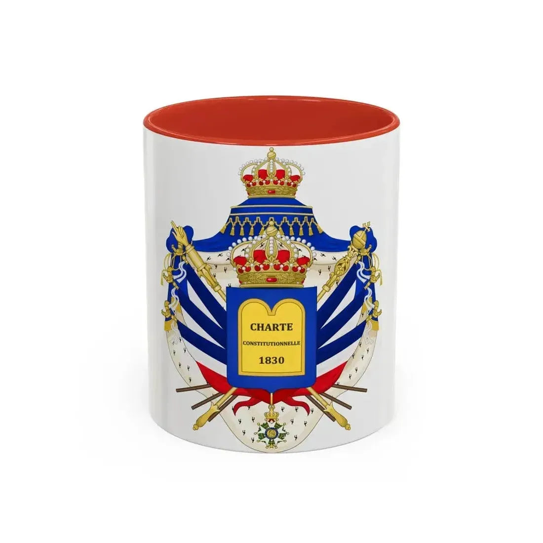Coat of Arms of the July Monarchy (1831-48) - Accent Coffee Mug 11oz Red - Go Mug Yourself