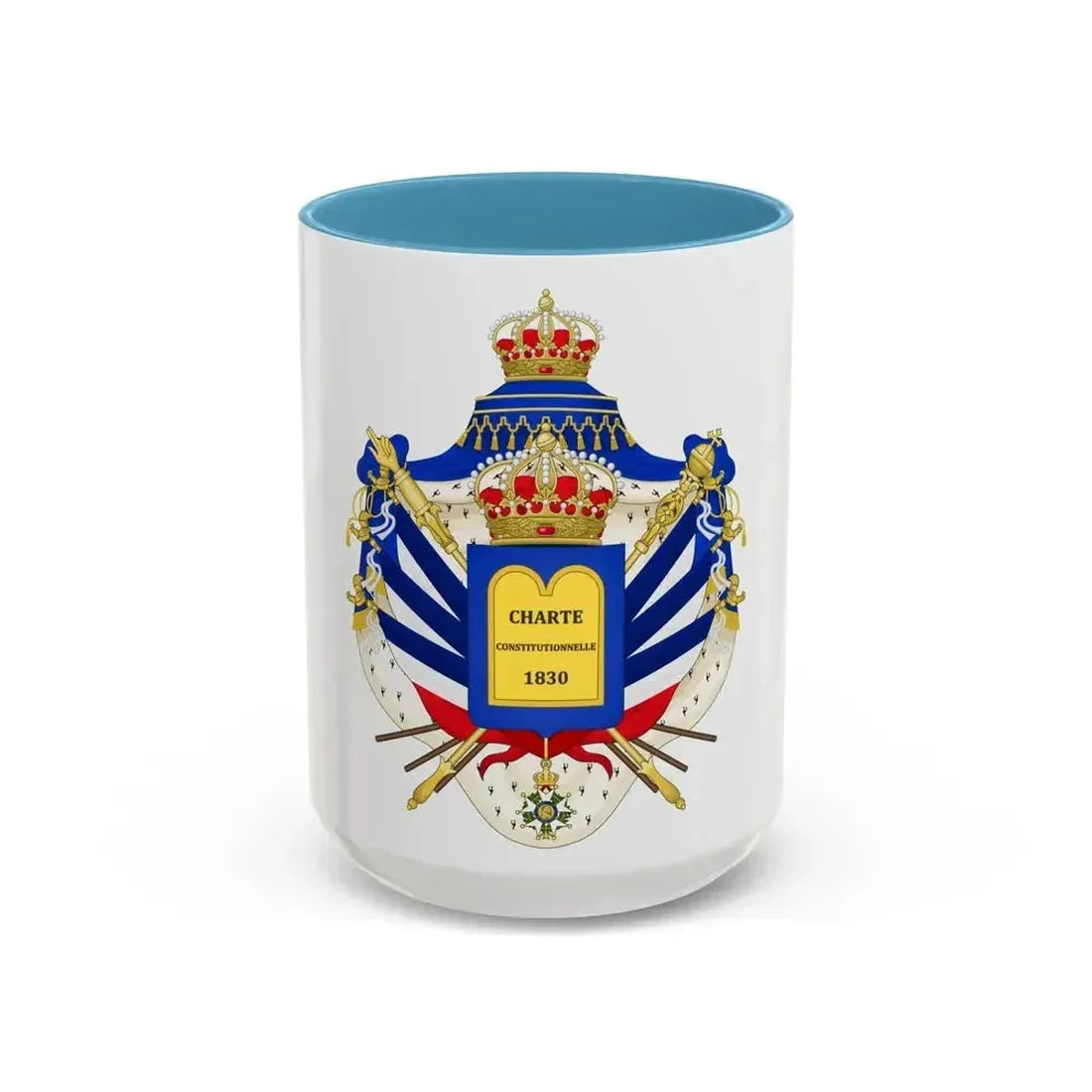 Coat of Arms of the July Monarchy (1831-48) - Accent Coffee Mug 15oz Light Blue - Go Mug Yourself
