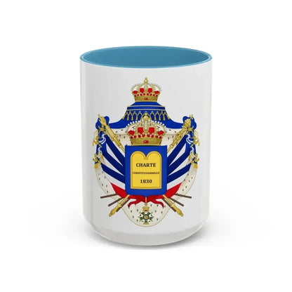 Coat of Arms of the July Monarchy (1831-48) - Accent Coffee Mug 15oz Light Blue - Go Mug Yourself