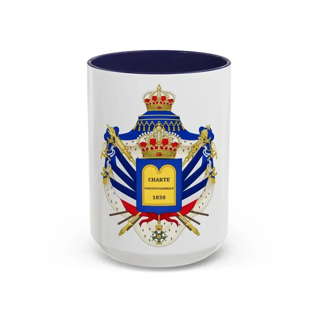 Coat of Arms of the July Monarchy (1831-48) - Accent Coffee Mug 15oz Navy - Go Mug Yourself