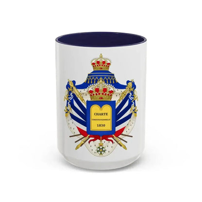 Coat of Arms of the July Monarchy (1831-48) - Accent Coffee Mug 15oz Navy - Go Mug Yourself