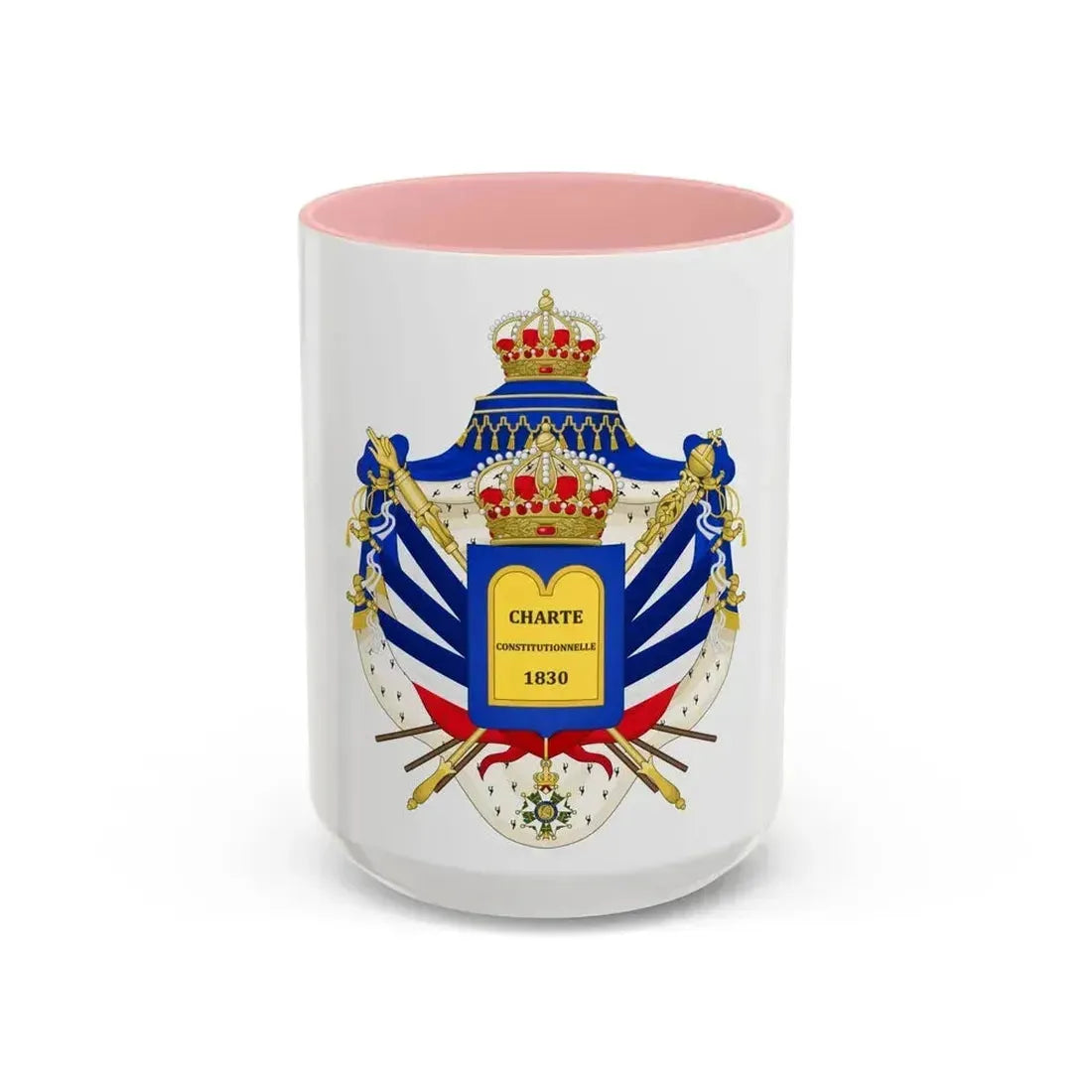 Coat of Arms of the July Monarchy (1831-48) - Accent Coffee Mug 15oz Pink - Go Mug Yourself