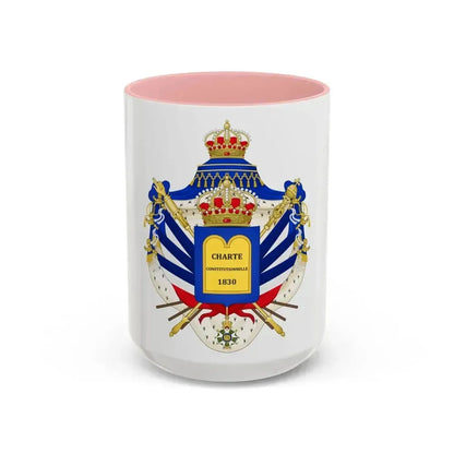 Coat of Arms of the July Monarchy (1831-48) - Accent Coffee Mug 15oz Pink - Go Mug Yourself