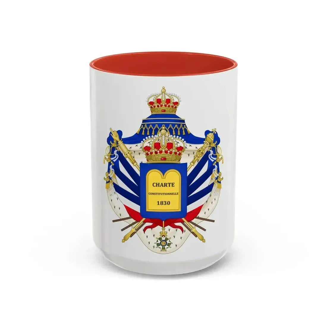 Coat of Arms of the July Monarchy (1831-48) - Accent Coffee Mug 15oz Red - Go Mug Yourself