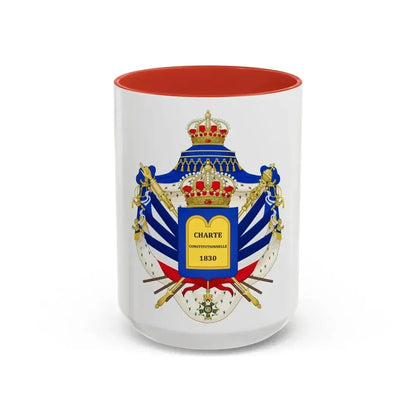 Coat of Arms of the July Monarchy (1831-48) - Accent Coffee Mug 15oz Red - Go Mug Yourself