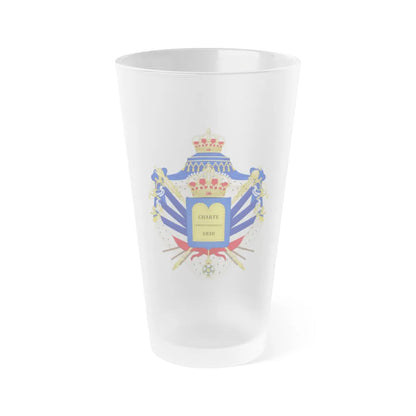 Coat of Arms of the July Monarchy (1831-48) - Frosted Pint Glass 16oz-16oz-Frosted-Go Mug Yourself